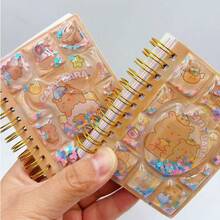 1pc Capybara Liquid Glitter Spiral Notebook, Attractive For Elementary Students, Random Style, Back To School Gift - A - View 10