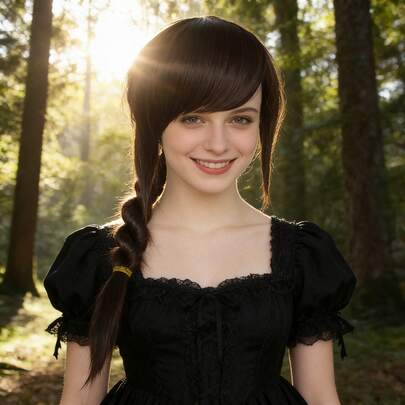 Brown Long Braid Wig With Bangs - Heat Resistant Synthetic Hair, Suitable For Daily Wear And Cosplay | Cute Single Braid Style, Realistic And Natural Looking | Suitable For Women | Perfect For Anime Costumes, Festivals, Parties And Daily Fashion | Pre-Braided Wig | Ideal Gift For Anime Fans And Fashion Enthusiasts