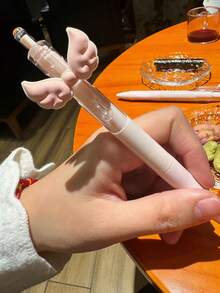 3支装黑色卡通翅膀图案圆珠笔，速干，适合学生和专业人士使用 - 3件天使翅膀筆 - 查看 2