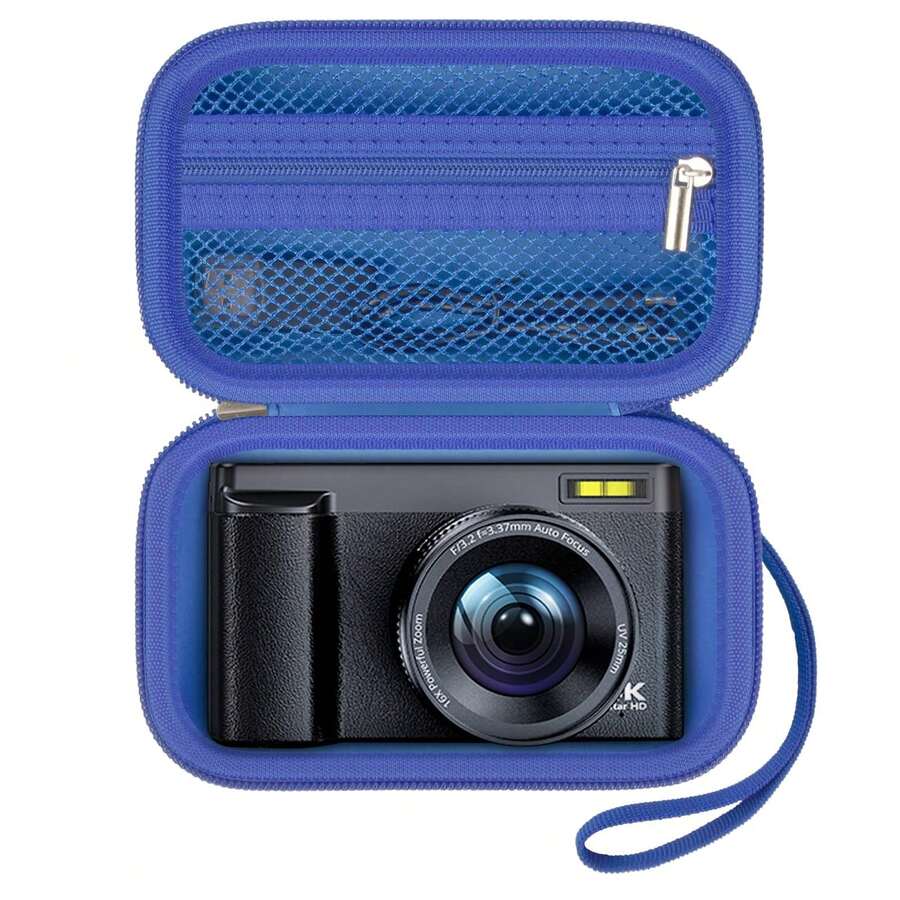 ALKOO Digital Camera Case Compatible With Zheozeig For Duluvulu For TEBNGIHNM For Oiadek For KVUTCIEIN For Femivo For Fulealfly 4K Vlogging Camera. Storage Holder Bag For PowerShot Camera (Box Only) Digital Bag Storage Case Electronic Organizer Camera Bag Holiday Essential Travel Essentials - Blue - View 1