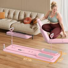 FEIERDUN 300 LBS Weight Capacity Multifunctional Fitness Board With Automatic Rebound, Core Training Ab Roller, Foldable Workout Machines - Full Body Workout Equipment, Home Pilates - Baby Pink - View 8