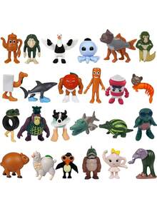 24pcs Italian Brainrot Action Figure Set, Includes Tralalero Tralala, Tung Tung Tung Sahur, Brainrot Shark Expression, Monkey And Other Themed Animal Figurines, Gift - Multicolor - View 13
