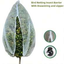 Red de jardín extragruesa con cordón y cremallera, protección insectos y pájaros para frutas, cítricos, flores, red para insectos de Material Pe DQS6 - Blanco - Ver 8