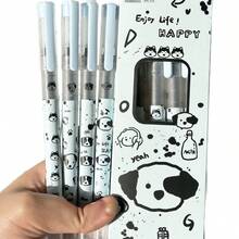 Bộ 1 bút bi vẽ hình chó, ngòi 0.5mm viết trơn tru, kiểu INS, khô nhanh, thích hợp cho học sinh thi cử và viết chữ thư pháp. - 4 bút bi khô nhanh - Xem 1