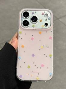 Compatible With IPhone 17 Pro Max Phone Case, New 17 Series Dopamine Star Design, Elegant 16 Full Coverage Anti-Drop Silicone Case, Ins Style For Women - Pink - View 1