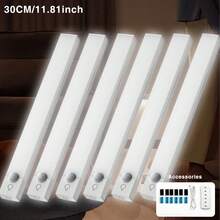 HBOWMDJIA 6pcs Motion Sensor Cabinet Lights, 3 Color Temperatures, Undercounter Closet Lighting, Dimmable Wireless Magnetic USB Rechargeable Kitchen Night Lights, Battery Powered Lights For Wardrobes, Cabinets, Stairs, Hallway, Shelves, Foyer, Kitchen, Dresser - Đèn tủ - Xem 14