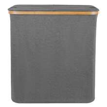 145L Large Laundry Basket Bin Bag Foldable Hamper 2 Compartment Double Sided Lid - View 5
