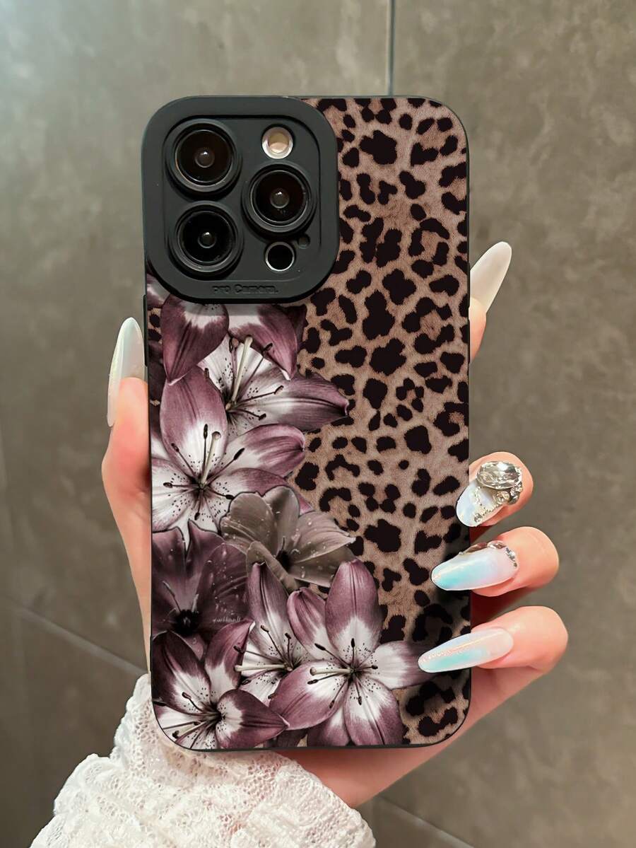 1pc Creative Directional Protection, Shock-Proof, TPU Soft Gel Material, Personalized Pattern Anti-Drop Phone Case Compatible With IPhone 16 15 14 13 12 11 Pro Max, Apple Protective Cover, Transparent Phone Case Compatible With Samsung A15/A16/A35/A54/A56/S22 Plus/S23 FE/S24 Ultra/S25 Edge - Black - View 1