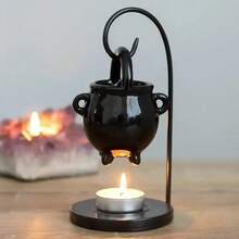 1 Set Ceramic Aromatherapy Oil Burner, Suitable For Essential Oil, Tea Light Candle Heater, Includes Tea Light Holder, Aromatherapy Lamp, Essential Oil Diffuser, Aroma Oil Lamp, Height 4.33 Inches, Width 3.94 Inches, Detachable Bowl (Candles Not Included) - Multicolor - View 10