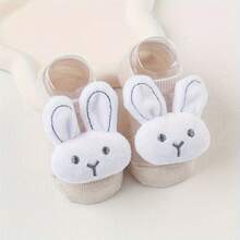 1 Paar süße Kaninchen-Themen Baby Socken, rutschfeste Bootsocken, weich, bequem, atmungsaktiv mit langem Ohr Design in verschiedenen Farben, geeignet für alle Jahreszeiten - Verschiedenfarbig - Übersicht 8