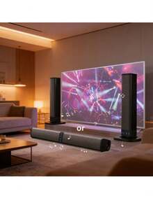 20W Wireless Home Theater Speaker, An Excellent Choice For Gifts, Compatible With Computers, Mobile Phones, TVs, Music Players And Other Devices - Black - View 2