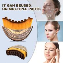 1PCS New Lymph Contour Facial Brush, Dry Brushing Face Massager, Neckline Shaping Tool, Facial Care Tools, Ergonomic Design, Precision Fit, Relieves Fatigue - Brown - View 3