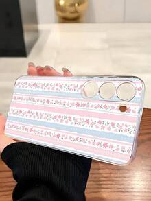 1个条纹花卉透明软壳保护套，兼容华为荣耀、Galaxy A04e/12/A13/A14/A34/A50/A52/A53/A54/S21/S22/S23/S24/S25/S25Ultra/S25FE/S26/S26 Plus/S26 Ultra/S26 Edge、6A/7A/8A、12T/13T/15T/15T Pro，国际版，非国内版 - 無色 - 查看 4