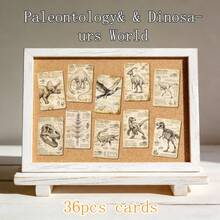 36/72pcs Vintage Dinosaur Paleontology Journal Cards - Vintage Science Sketch Style Dinosaur, Fossil, Prehistoric Plant And Anatomy Illustration Educational Cards, Perfect For Scrapbooking, Junk Journals, Planners, School Projects And DIY Crafts, Dinosaur Education Flashcard Set - A - View 3