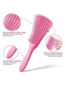 Peine de cabello antiestático con forma de concha, diseño hueco con forma de hueso, cepillo de masaje para desenredar el cabello mojado y seco - Peine de pulpo - Ver 3