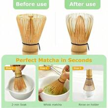 Juego de accesorios para la ceremonia del matcha japonesa, incluye batidor de matcha, cuchara de matcha, juego de té matcha, soporte de cerámica para el batidor de matcha - Estilo aleatorio - Ver 7