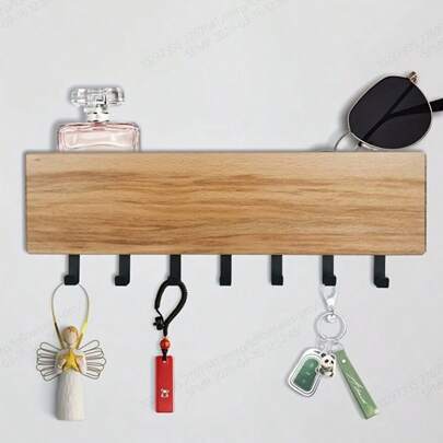 2D Düz Hayvan Temalı Ahşap Çok Fonksiyonlu Anahtarlık, 4 Metal Kancalı, Duvar Dekoru, Veranda Dekoru, Oda Dekoru, Villa Dekoru, Her Mevsim İçin Ev Dekoru