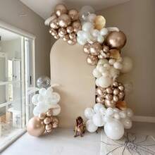 60 Stücke Champagner Gold & Weiß Luftballons, Metallic Gold, Creme Transparent Luftballons, Nude Beige Transparent Luftballons, Neutrale Geburtstags-, Boho-Hochzeits-Jahrestags-Verlobungs-Taufe Party Dekorationen - A-1 - Übersicht 5