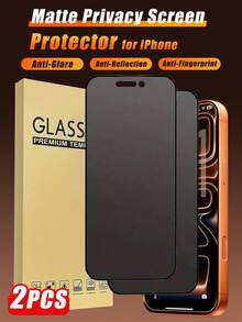 2 piezas - Protector de pantalla mate anti-espía para 17 Pro Max, anti-deslumbramiento, anti-rayos X, anti-huellas, anti-espía, compatible con 17Pro/17Air/17/16ProMax/16Pro/16Plus/16/15ProMax/15Pro/15Plus/15/14/13/12/11, tacto suave, accesorios para teléfono - Negro - Ver 26
