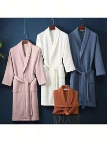 1pc Waffle Bathrobe, Unisex Adult Kimono Robe, Spring/Summer Yukata, Hotel/Spa Robe, Absorbent & Quick-Dry, Loose Fit, Multi-Color, Bathroom & Home Essentials - 多色 2 - 查看 12