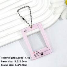 Móc khóa khung ảnh trong suốt kiểu INS, mặt dây chuyền acrylic có tính thẩm mỹ cao, thiết kế hộp thoại, giá đỡ thẻ mini ảnh người nổi tiếng. - Móc khóa khung ảnh - Xem 15