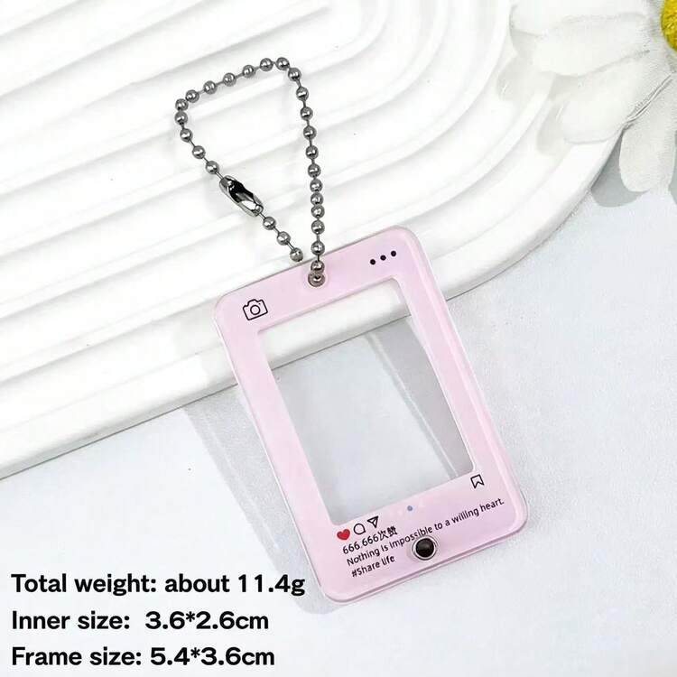 Móc khóa khung ảnh trong suốt kiểu INS, mặt dây chuyền acrylic có tính thẩm mỹ cao, thiết kế hộp thoại, giá đỡ thẻ mini ảnh người nổi tiếng. - Móc khóa khung ảnh - Xem 15