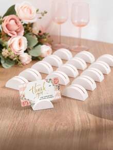 Bộ 12/6 giá đỡ số bàn bằng gỗ thanh lịch - Hình bán nguyệt, thích hợp cho đám cưới, tiệc bãi biển, sinh nhật và các sự kiện ngoài trời. Giá đỡ thẻ tên và đồ trang trí, trang trí bàn tiệc cưới, giá đỡ thẻ tên/dấu hiệu bàn tiệc cưới, định vị bàn ăn. - A - Xem 2