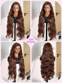 Tóc giả ren phía trước màu nâu sô cô la 13x4, độ dày 4#, kiểu sóng thân, dài từ 8-36 inch, làm từ tóc thật pha trộn. Tóc giả ren phía trước màu nâu sô cô la 13x4, độ dày 180%, làm từ tóc thật pha trộn với tóc con, dành cho nữ (Tóc giả pha trộn - sự kết hợp giữa tóc thật và tóc tổng hợp). Tóc giả làm từ tóc thật pha trộn/Tóc giả làm từ tóc thật pha trộn dành cho nữ/Tóc giả ren phía trước làm từ tóc thật pha trộn/Tóc giả không cần keo/Nút thắt đã tẩy trắng/Đã tỉa sẵn/Tóc giả ren/Nâng cấp diện mạo/Tăng sự tự tin/Món quà hoàn hảo. - S4 - Xem 9