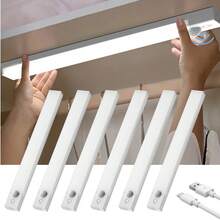 HBOWMDJIA 6pcs Motion Sensor Cabinet Lights, 3 Color Temperatures, Undercounter Closet Lighting, Dimmable Wireless Magnetic USB Rechargeable Kitchen Night Lights, Battery Powered Lights For Wardrobes, Cabinets, Stairs, Hallway, Shelves, Foyer, Kitchen, Dresser - Đèn tủ - Xem 1