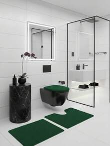 Fluffy 3-Piece Bathroom Set - Cadet Blue - View 2