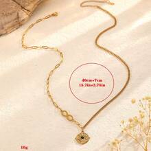 1 pieza Collar de acero inoxidable con colgante de símbolo del infinito chapado en oro de 18K, joyería minimalista de moda para mujeres - Dorado - Ver 5
