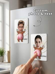 1 chiếc nam châm tủ lạnh hình mông 3D ngộ nghĩnh in ảnh theo yêu cầu, nhãn dán tủ lạnh độc đáo cá nhân hóa, quà tặng hài hước cho các cặp đôi và bạn bè. - Nhiều màu - Xem 1
