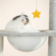 Rascador para Gatos, Árbol Mueble Torre para Gatos, Varios Niveles, con Diseño de Queso (170CM Gris) - Rojo y blanco - Ver 3