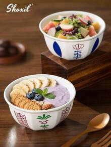 shoxil 一套中东风格甜点碗/杯（郁金香或椰子树图案），可用作托盘，盛放客厅茶几上的零食和水果。高品质托盘，适合家庭聚会、下午茶、卧室、客厅和酒店使用。 - 多色 - 查看 7