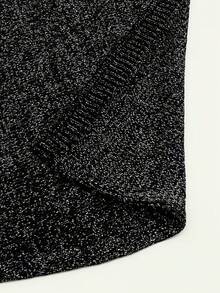 Mejors 女士休闲可爱闪亮性感优雅针织无袖迷你罩衫，适合海滩度假派对夜生活外出夏季穿着，黑色度假款 - 黑 - 查看 6