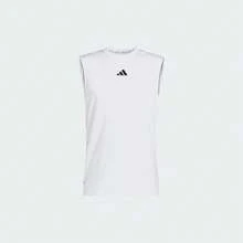 Adidas 男士 D4T POWER TANK 无袖运动背心 KD0376 - 白色 - 查看 2
