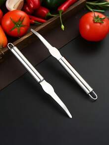 1 件装不锈钢橙子削皮器和蔬菜切片器 - 轻松处理橙子和柠檬等柑橘类水果 - 耐用、时尚、多功能的厨房果蔬切割工具 - 彩色 - 查看 5