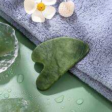 Gua Scraping Massage Natural Jade Guasha Board Therapy Point Treatment Dark Green - Dark Green - View 9
