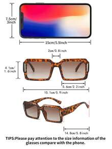 1 Cặp kính thời trang nam gọng vuông in họa tiết da báo, phong cách retro đường phố. - Nhiều màu - Xem 4