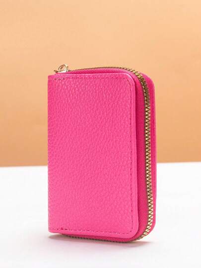 荔枝压纹拉链卡包，小巧拉链钱包，可装现金和卡片，适合女性、青少年、大学生、上班族，可作为礼物送给女友、老师等。