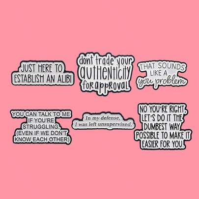 “你可以跟我说话”语录珐琅徽章，趣味短语胸针翻领别针徽章，可别在背包、服装配饰、时尚珠宝上，是送给朋友的绝佳礼物。