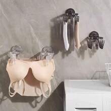 Generic Clothes Drying Hanger With 9 Clips,Clothes Drying Rack,Folding Clothes Rack,Wall Mounted Towel Hook,Suction Cup Hanger(Grey) - Multicolor - View 2