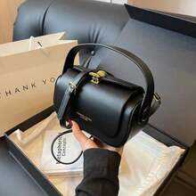 Túi đeo chéo hình hộp thời trang dành cho nữ, Túi Tote tối giản thanh lịch có sức chứa lớn - màu đen - Xem 6