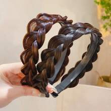Handmade Braided Wig Headband, Fishbone Braid Wig Hair Hoop, Comb Hairband Hair Accessories HA2800 - Multicolor - View 5