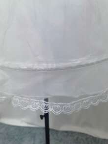 2个钢圈白色衬裙婚纱礼服内衬裙松紧腰带抽绳A字裙 - 彩色 - 查看 6