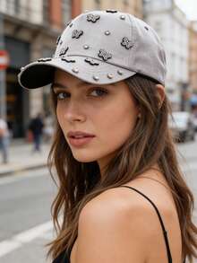 1pc Women's Adjustable Rhinestone Butterfly Baseball Cap, Fashionable Versatile Hat Suitable For Couples - Baseball Cap - View 1