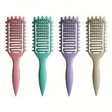 Portable Hollow Curl Defining Brush, Toothed Curling Comb, Curved Ventilated Styling Brush, Hair Styling Tool - 隨機顏色一個裝 - 查看 9