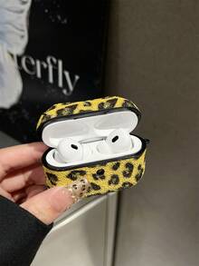 1pc Leopard Print Bluetooth Earphone Protective Case Compatible With Apple 1/2/3/Pro/Pro2/4 - Yellow - View 4