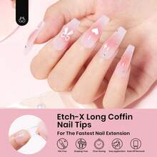 Beetles Soft Gel Nail Tips Short Almond 288pcs In 12 Sizes, Etch-X Pre-Etched Full Cover Acrylic Fake Nails Art - Coffin Long 288pcs (Etch X Nail Tips) - View 2