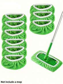 1/10片装可重复使用平板拖把替换垫，适用于厨房、浴室、家居清洁，干湿两用，清洁地板，厨房配件，清洁用品，拖把，拖把清洁地板，地板拖把，拖把套装，拖把套装，汽车清洁套装，家居用品 - 多色 - 查看 3